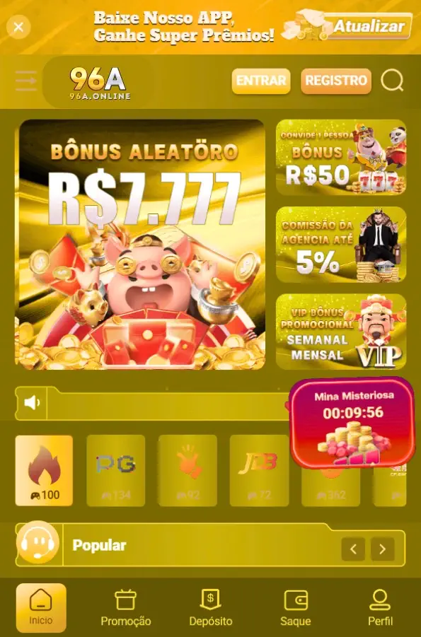 Instalação do 96A app em celular Android e iPhone.
